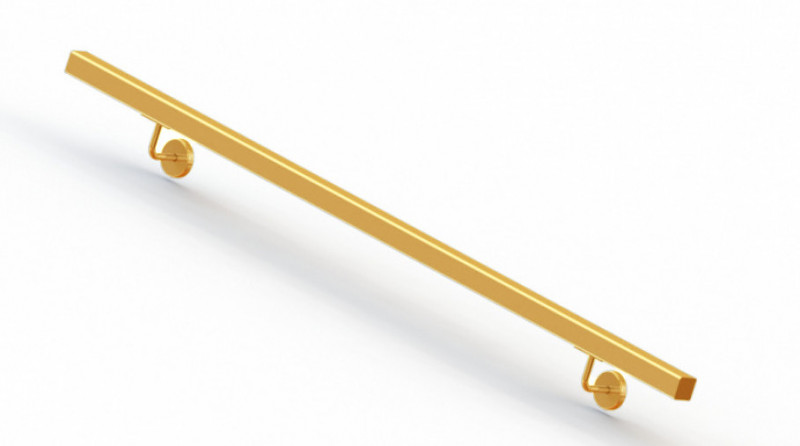 Пристенный поручень Inoxstore 40х40 мм, L - 1500 мм, AISI 304, золото