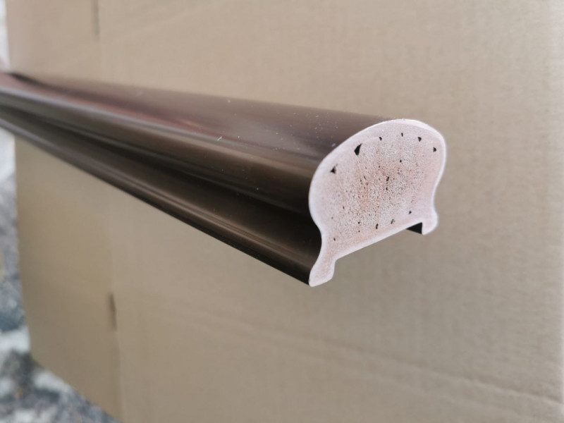 Поручень Inoxstore ПВХ, цвет "Орех", фигурный