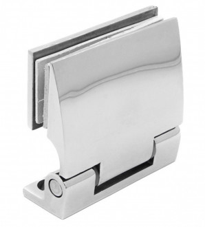 Петля 90° стена-стекло односторонняя, полированная, AISI 304