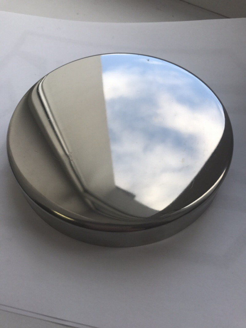 Декоративная крышка Inoxstore Ø 120х0х1 мм, полированная, без отверстия, AISI 304