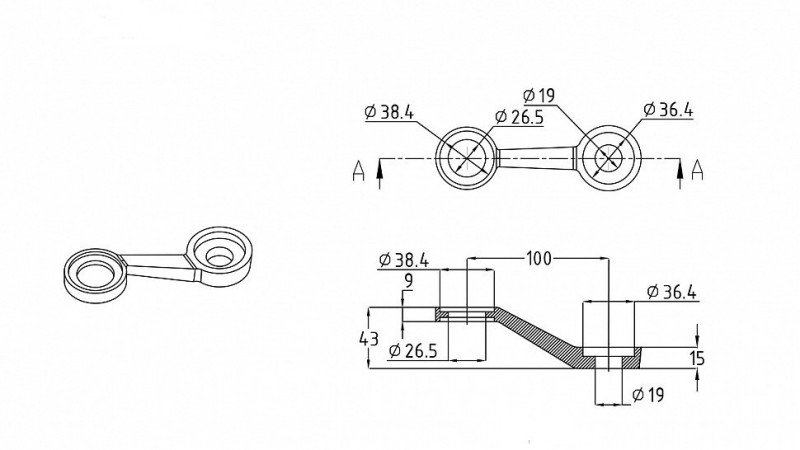 Спайдер Inoxstore одиночный 100 мм, одиночный 1х18х36 мм, полированный, AISI 304
