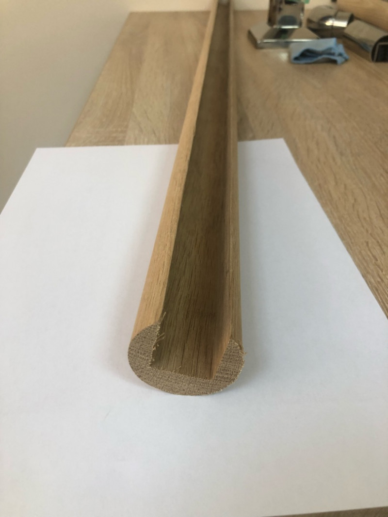 Поручень Inoxstore деревянный Ø42,4 мм с пазом 24х24, Ясень