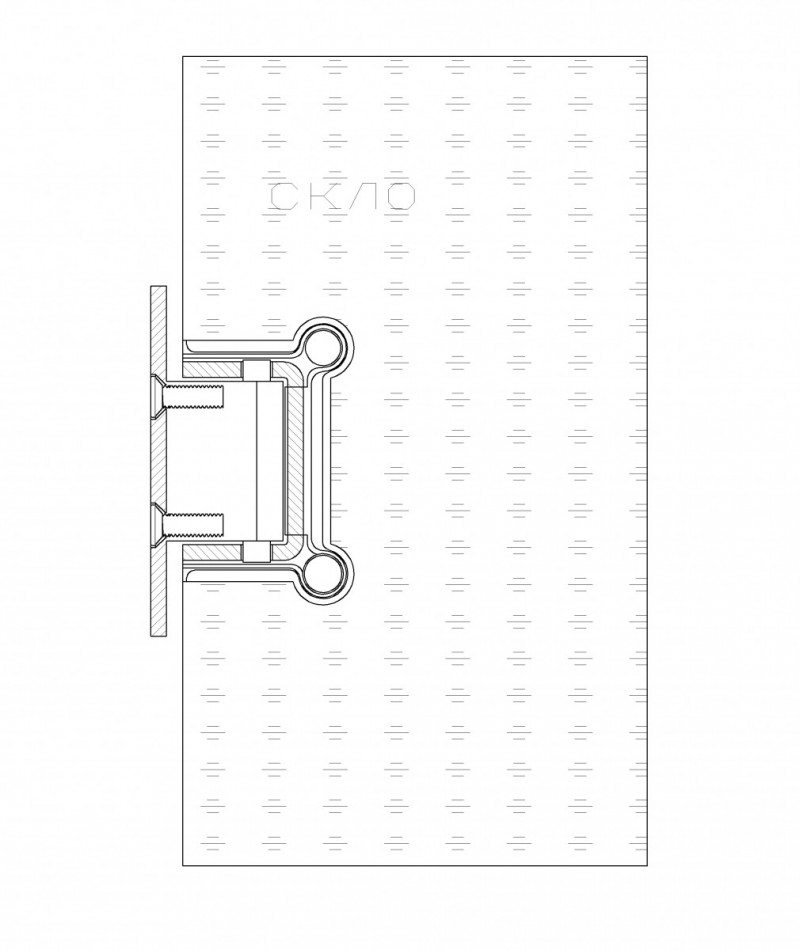 Петля Inoxstore  "Элегант" 90° стена-стекло, с фаской, полированная, AISI 304