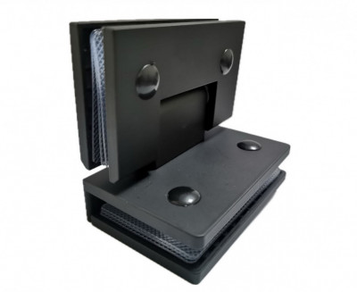 Петля Inoxstore "Престиж" 90°стекло-стекло, без фаски, черная , AISI 304