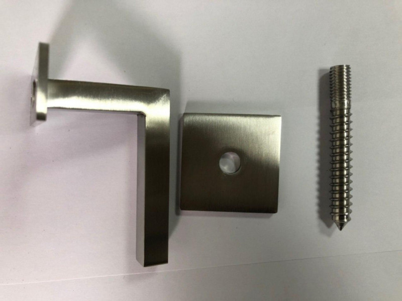 Держатель поручня Inoxstore профильный, монтажный винт 60 мм, ложемент под плоскость, сатинированный, AISI 304