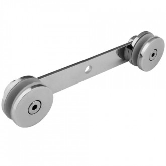 Стеклодержатель Inoxstore пластинчатый 25х200 мм, шайба 45 мм, под стело 8-10 мм,  литой, полированый, AISI 304