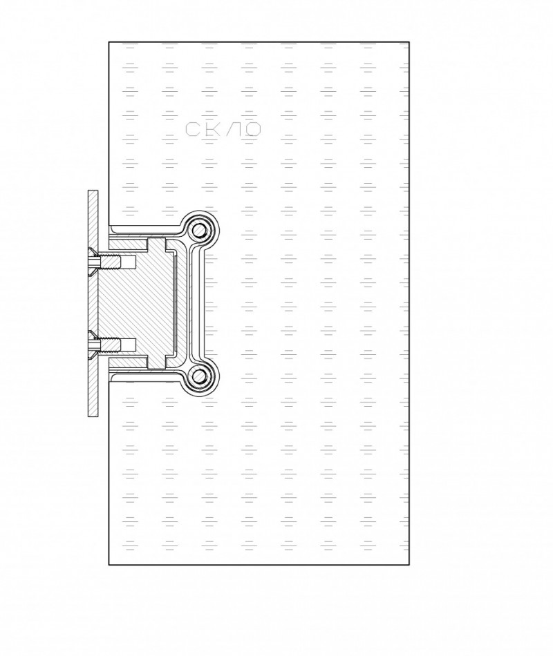 Петля Inoxstore "Элегант" 90° стена-стекло со смещением, с фаской, сатинированная, AISI 304