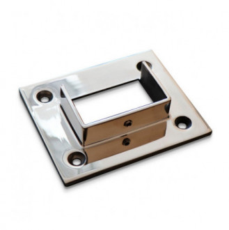 Фланец с пазом под трубу Inoxstore 40х40 мм с пазом 24х24 мм, сатинированный, литой, AISI 304