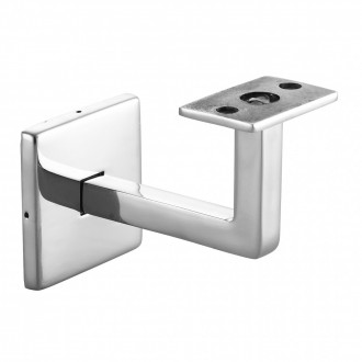 Держатель поручня Inoxstore профильный с крышкой 58х58 мм, ложемент под плоскость, сатинированный, AISI 304