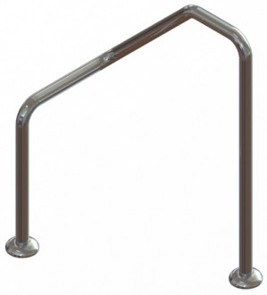 Велопарковка Inoxstore односекционная "Гранд" из нержавеющей стали AISI 304, полированная, 800х700 мм