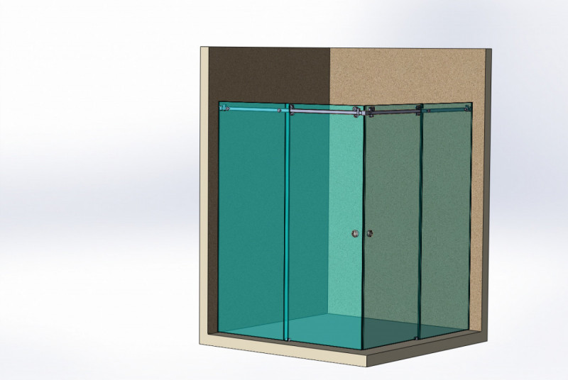 Комплект фурнитуры Inoxstore F-1 для душевой кабины, чёрный, AISI 304