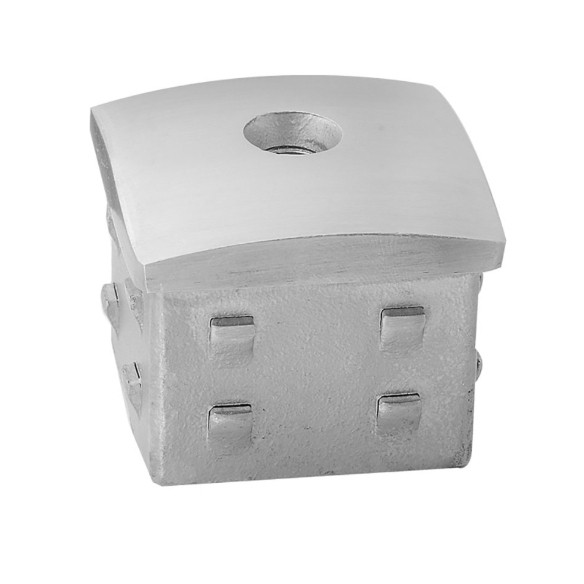 Верхний элемент Inoxstore 40х40х1,5 мм, выпуклый, забивной с насечками, полированный, AISI 304