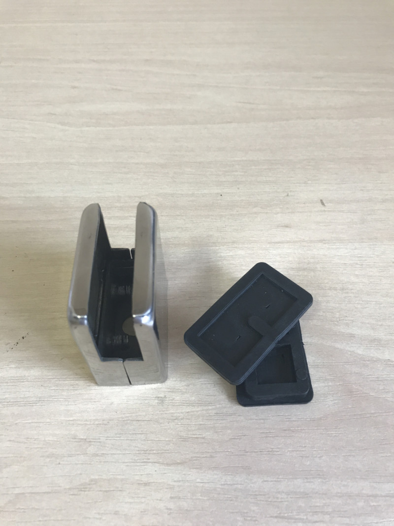 Стеклодержатель Inoxstore штампованный квадратный 45х45х25 мм / Ø 0 мм, под стекло 8 мм, полированный, AISI 304