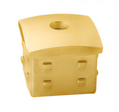 Верхний элемент Inoxstore 40х40х1,5 мм, выпуклый, забивной с насечками, AISI 304, золото