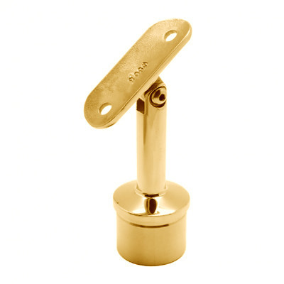 Кронштейн на стойку Inoxstore Ø 38,1х1,5 мм, h-75 мм, ложемент-шарнир,  AISI 304, золото