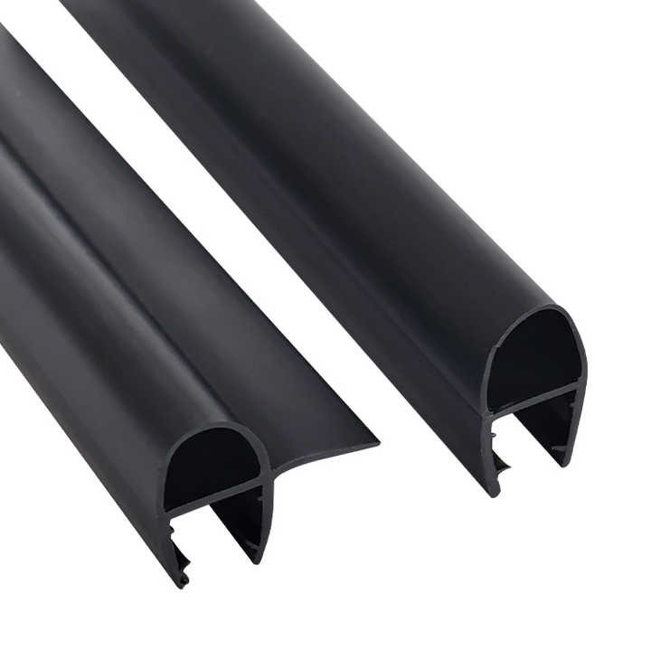 Уплотнитель Inoxstore для стеклянных дверей душевой кабины, под стекло 10 мм / 2,5 м, ПВХ, черный